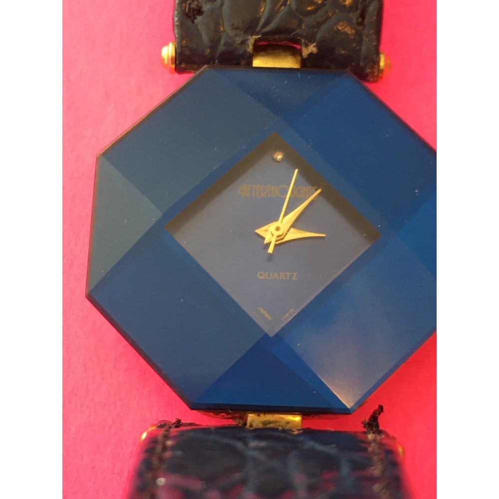 Vintage afterthoughts Art Deco blue hexagon Retro watch Amazing